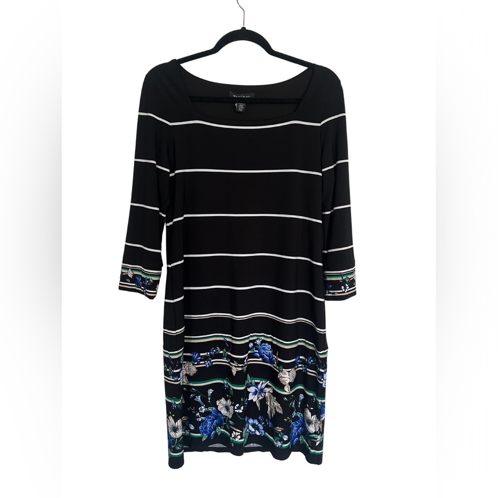 White House Black Market Striped Floral Dress – Size M